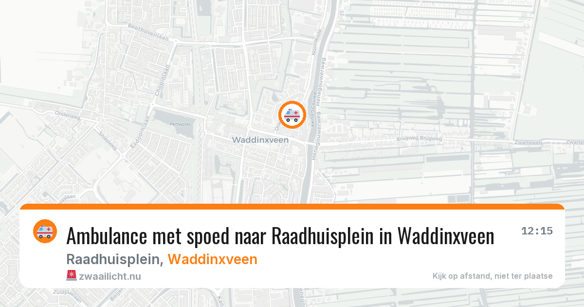 Ambulance met spoed naar Raadhuisplein in Waddinxveen — 2 jun 2026