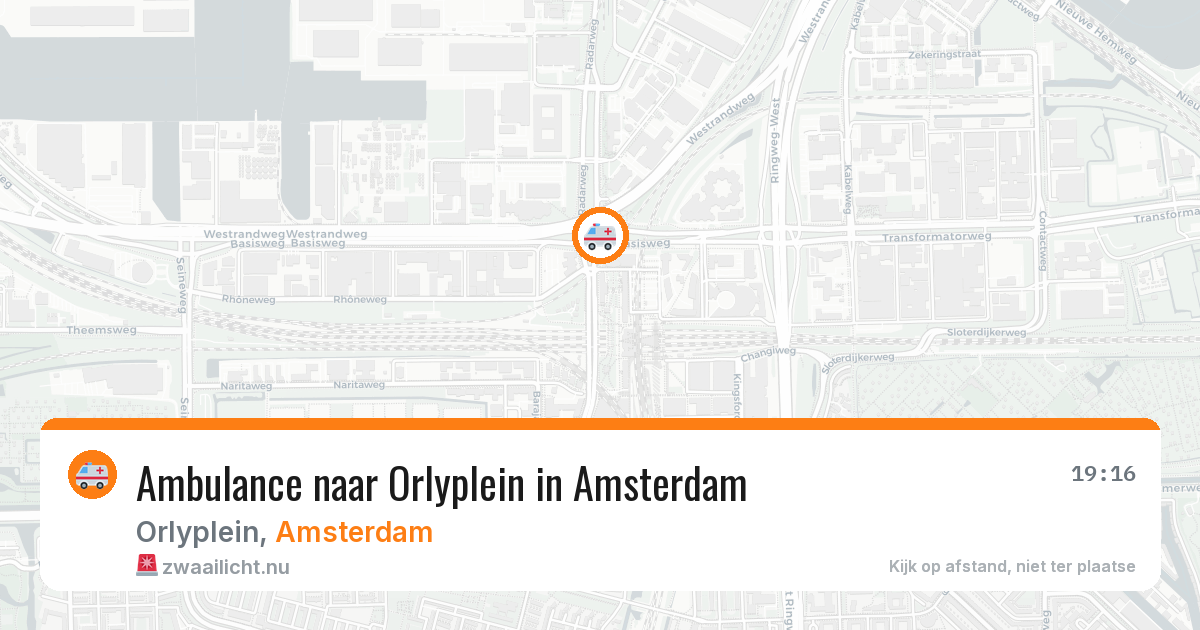 Ambulance naar Orlyplein in Amsterdam — 21 mrt 2026