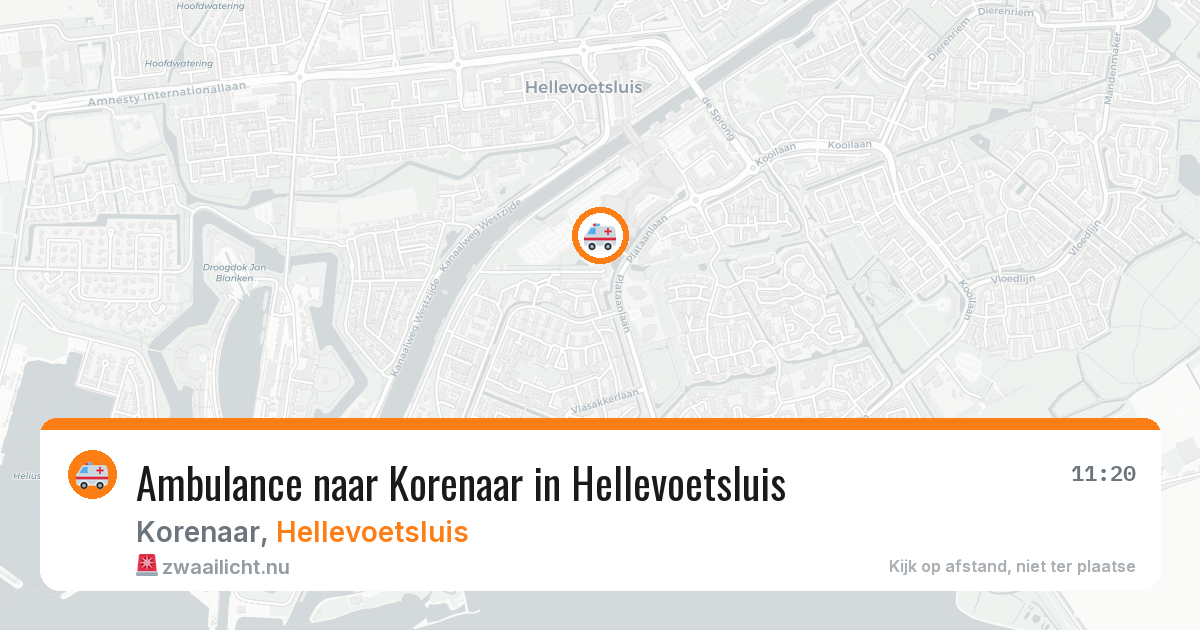 Ambulance naar Korenaar in Hellevoetsluis — 20 mrt 2026
