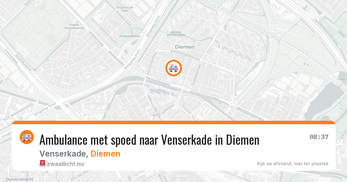 Ambulance met spoed naar Venserkade in Diemen — 29 mei 2026
