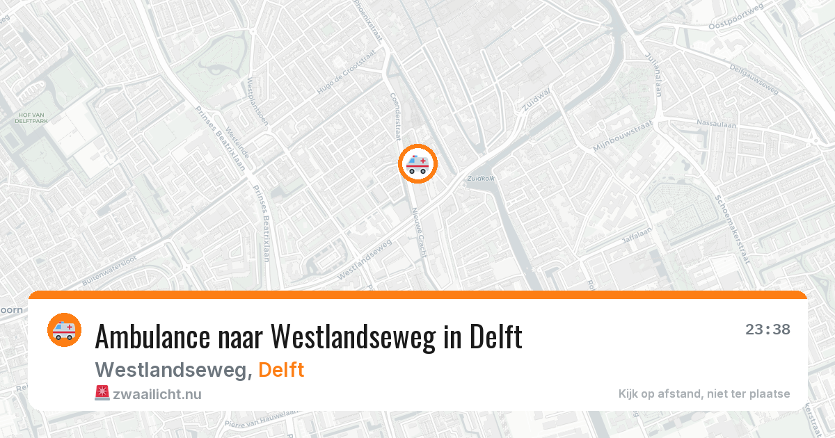 Ambulance naar Westlandseweg in Delft — 16 mei 2026