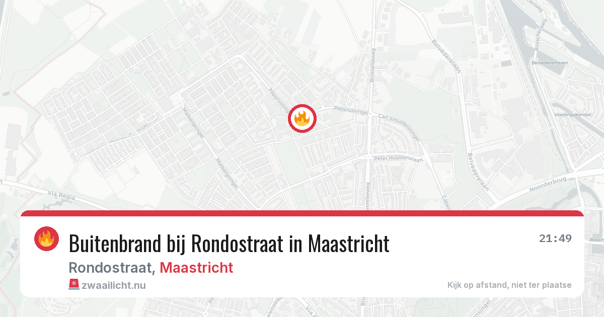 Buitenbrand bij Rondostraat in Maastricht — 8 apr 2026