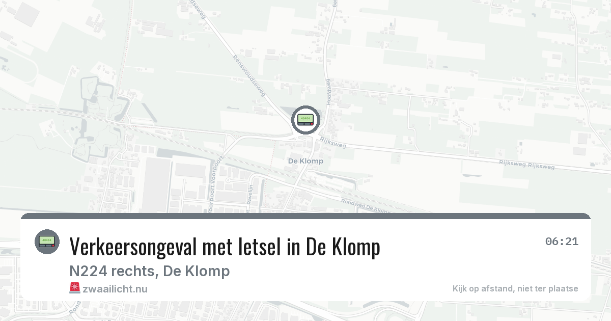 Verkeersongeval met letsel in De Klomp — 10 jul 2026