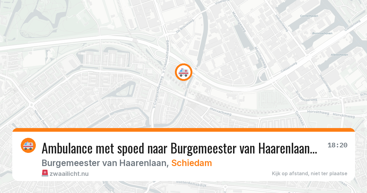 Ambulance met spoed naar Burgemeester van Haarenlaan in Schiedam — 3 jun 2026