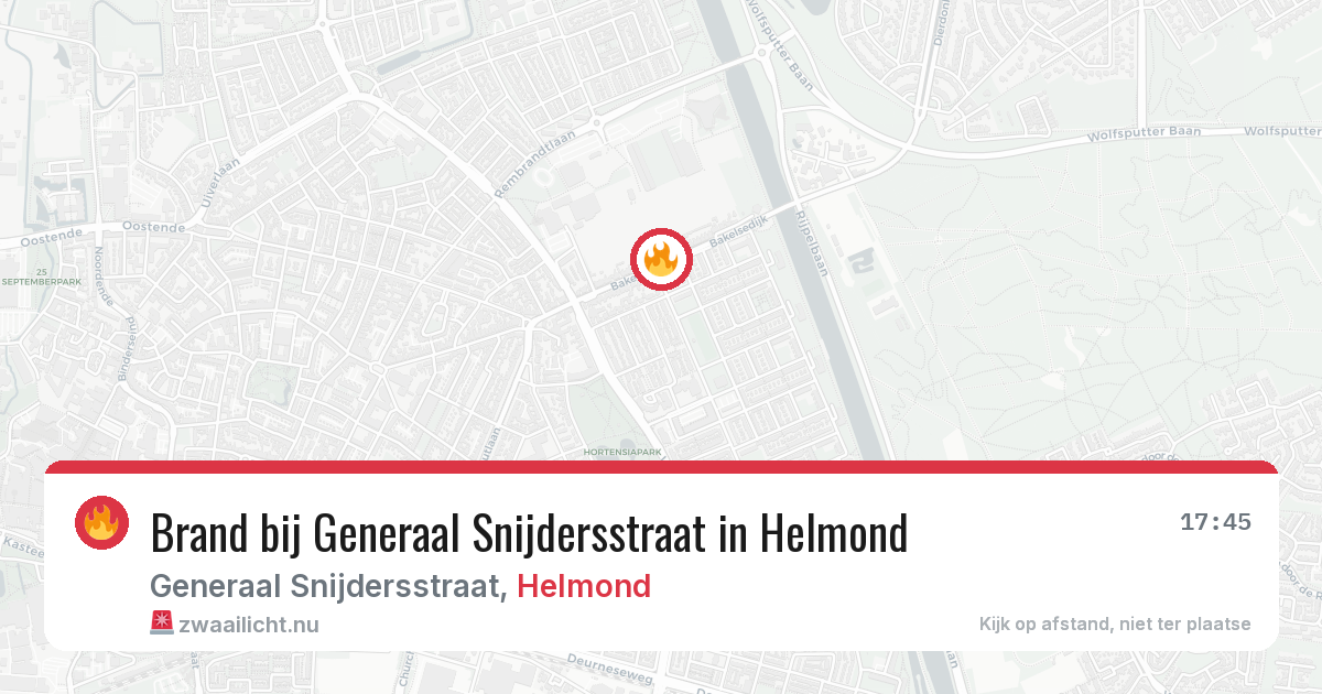 Brand bij Generaal Snijdersstraat in Helmond — 22 jul 2026