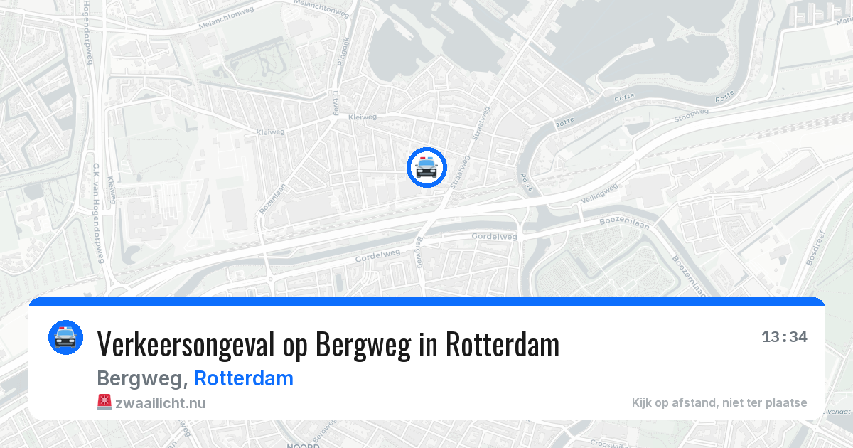 Verkeersongeval op Bergweg in Rotterdam — 17 jul 2026