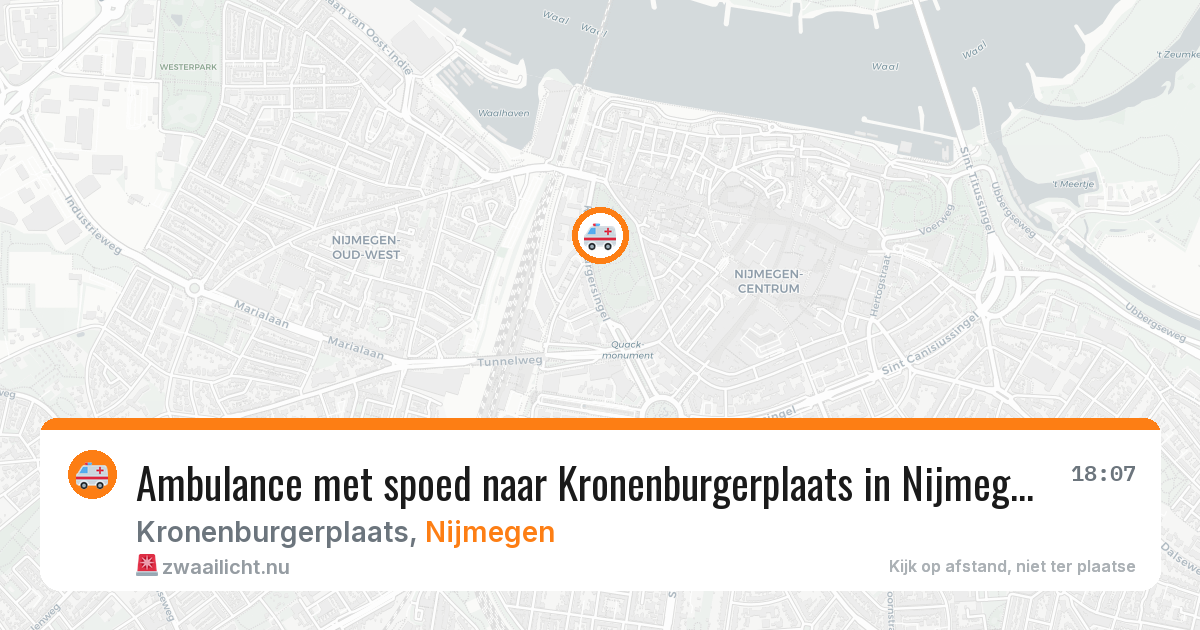 Ambulance met spoed naar Kronenburgerplaats in Nijmegen — 16 mrt 2026