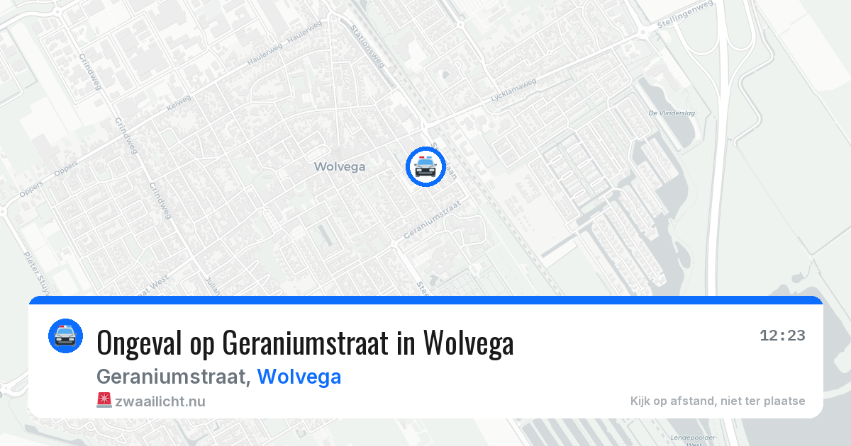 Ongeval op Geraniumstraat in Wolvega — 25 mrt 2026