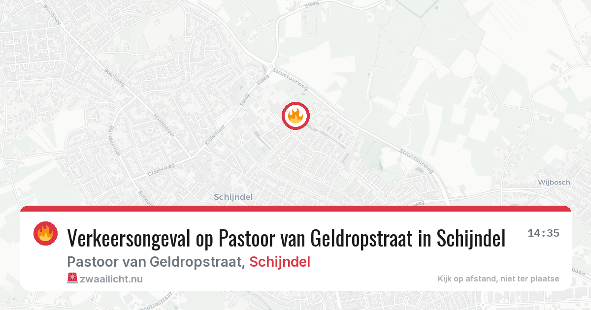 Verkeersongeval op Pastoor van Geldropstraat in Schijndel — 23 mrt 2026