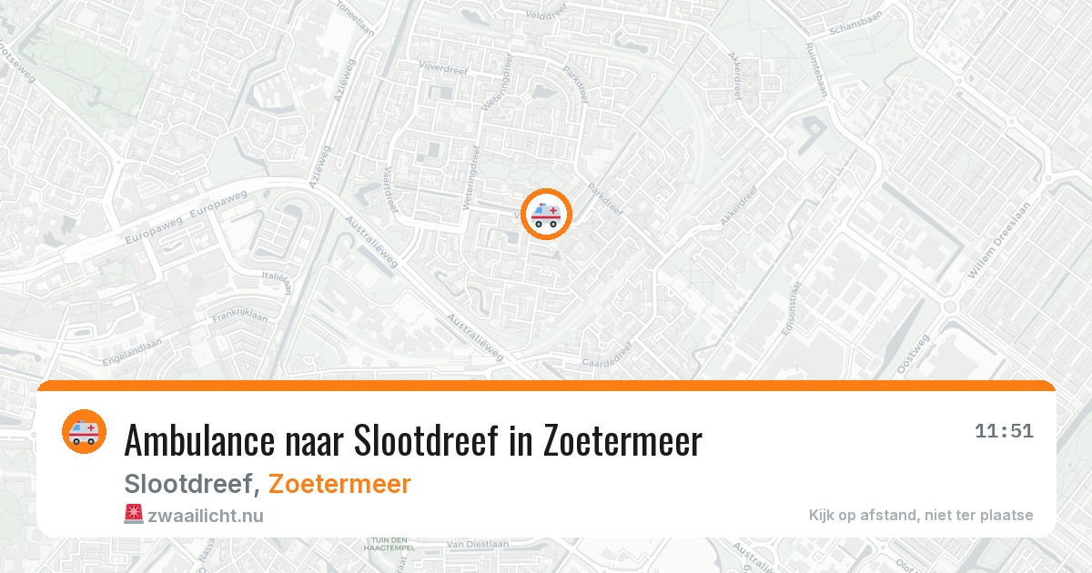 Ambulance naar Slootdreef in Zoetermeer — 1 jun 2026