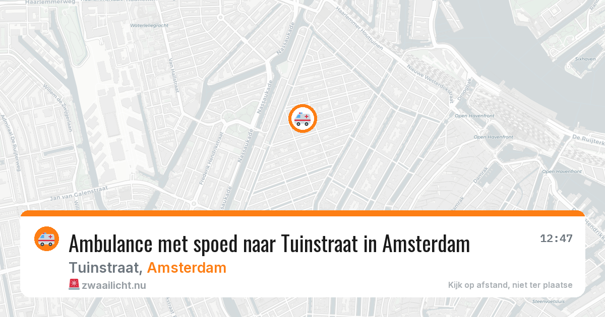 Ambulance met spoed naar Tuinstraat in Amsterdam — 31 mrt 2026