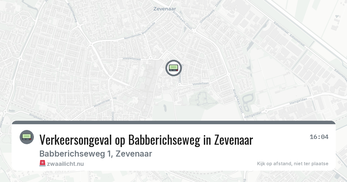 Verkeersongeval op Babberichseweg in Zevenaar — 14 mrt 2026