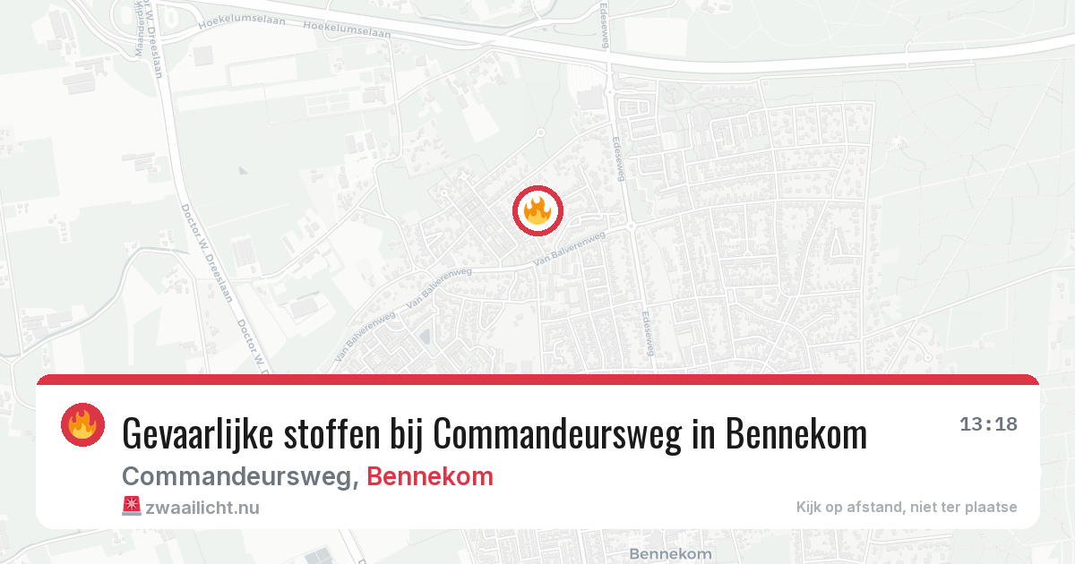 Gevaarlijke stoffen bij Commandeursweg in Bennekom — 15 jul 2026