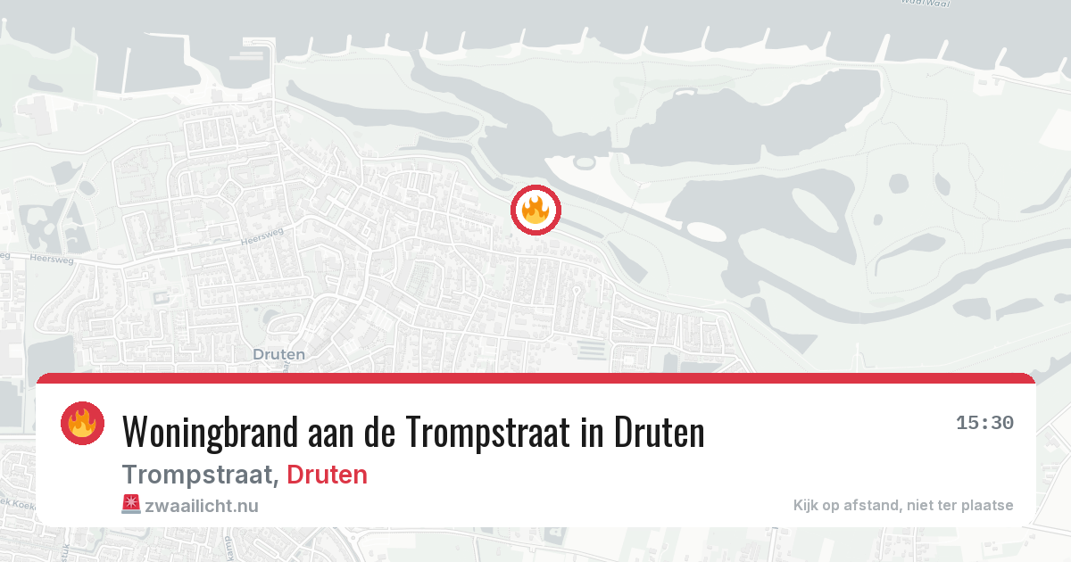 Woningbrand aan de Trompstraat in Druten — 19 jul 2026
