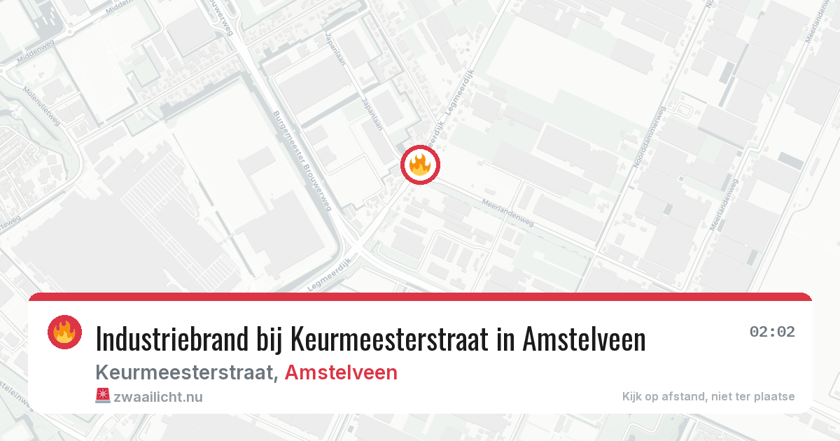 Industriebrand bij Keurmeesterstraat in Amstelveen — 21 jul 2026