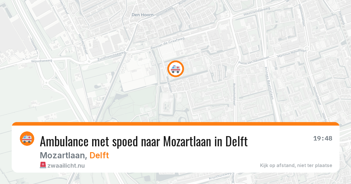 Ambulance met spoed naar Mozartlaan in Delft — 25 mei 2026