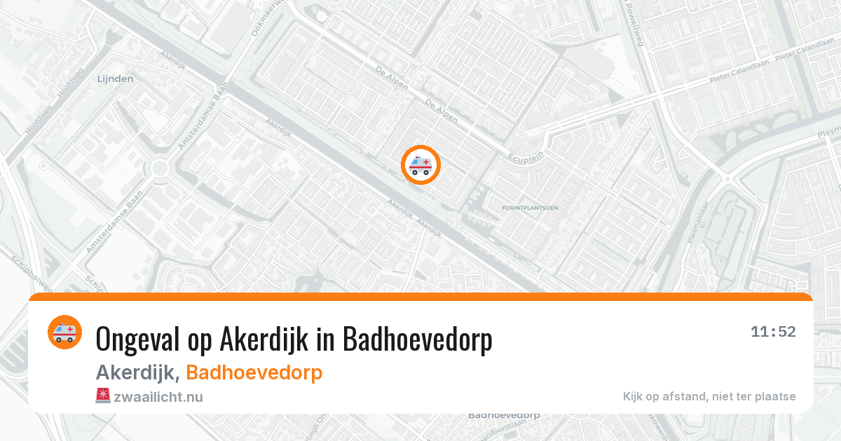 Ongeval op Akerdijk in Badhoevedorp — 17 jan 2026