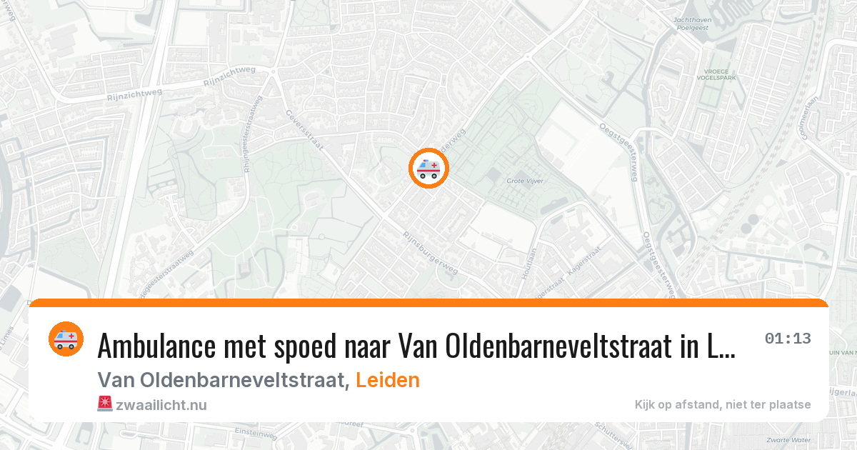 Ambulance met spoed naar Van Oldenbarneveltstraat in Leiden — 20 jul 2026