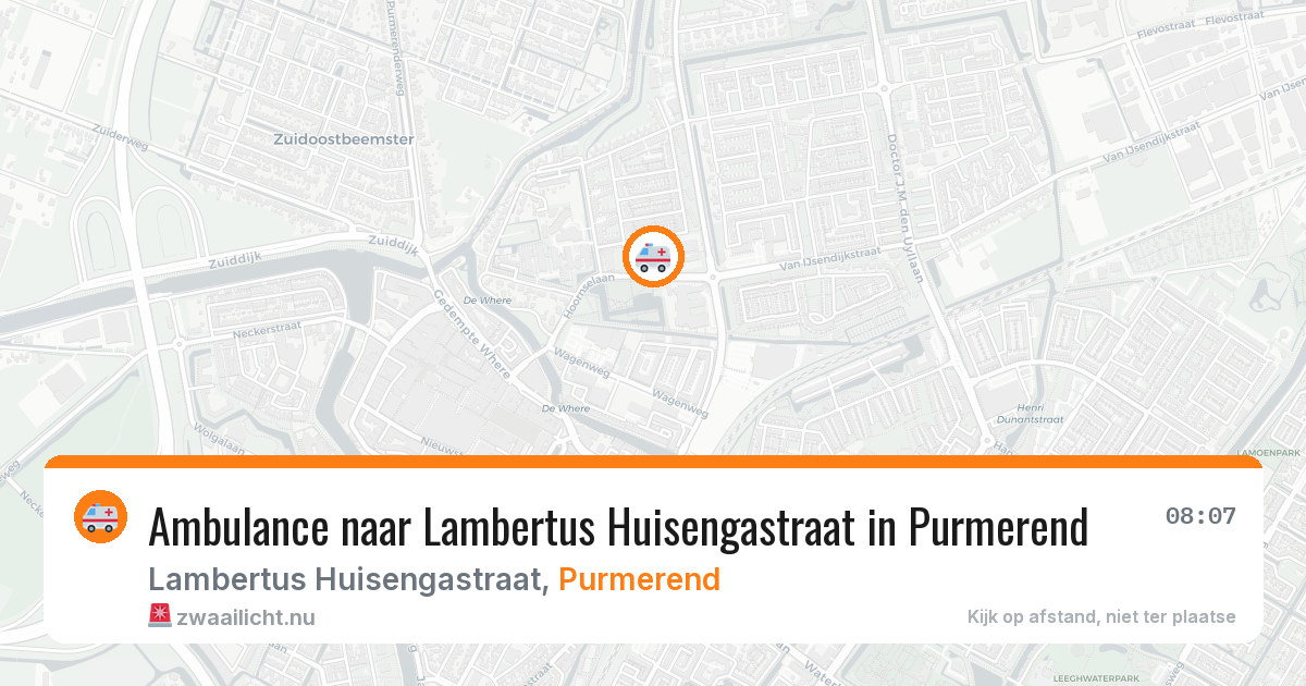 Ambulance naar Lambertus Huisengastraat in Purmerend — 21 jul 2026
