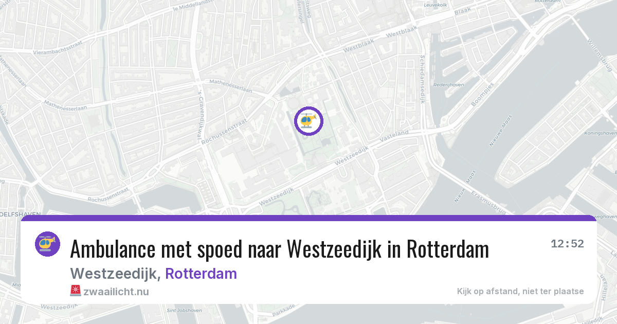 Ambulance met spoed naar Westzeedijk in Rotterdam — 4 jun 2026