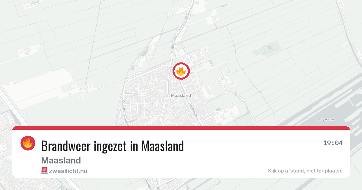 Brandweer ingezet in Maasland — 4 jun 2026 | 🚨 Zwaailicht.nu