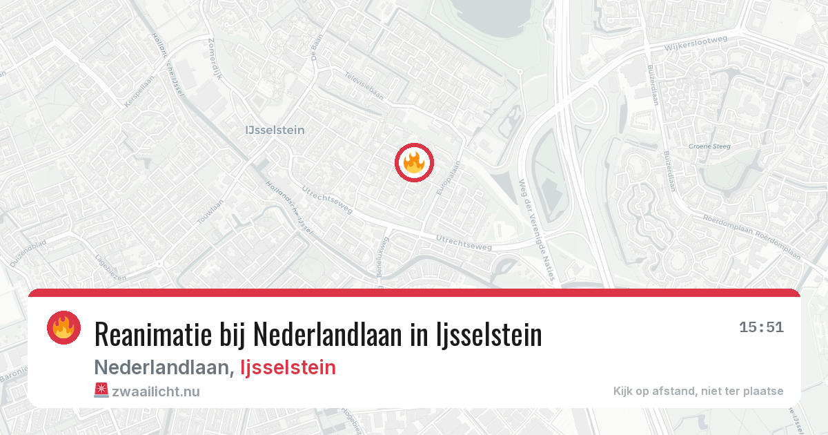 Reanimatie bij Nederlandlaan in Ijsselstein — 22 mrt 2026