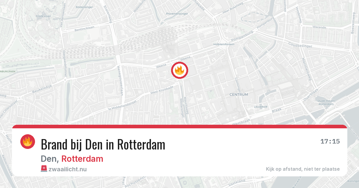 Brand bij Den in Rotterdam — 30 mei 2026