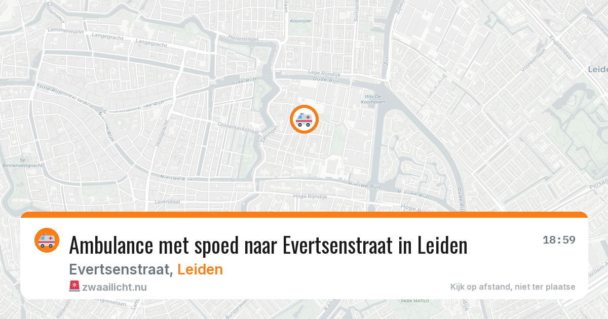 Ambulance met spoed naar Evertsenstraat in Leiden — 18 mrt 2026