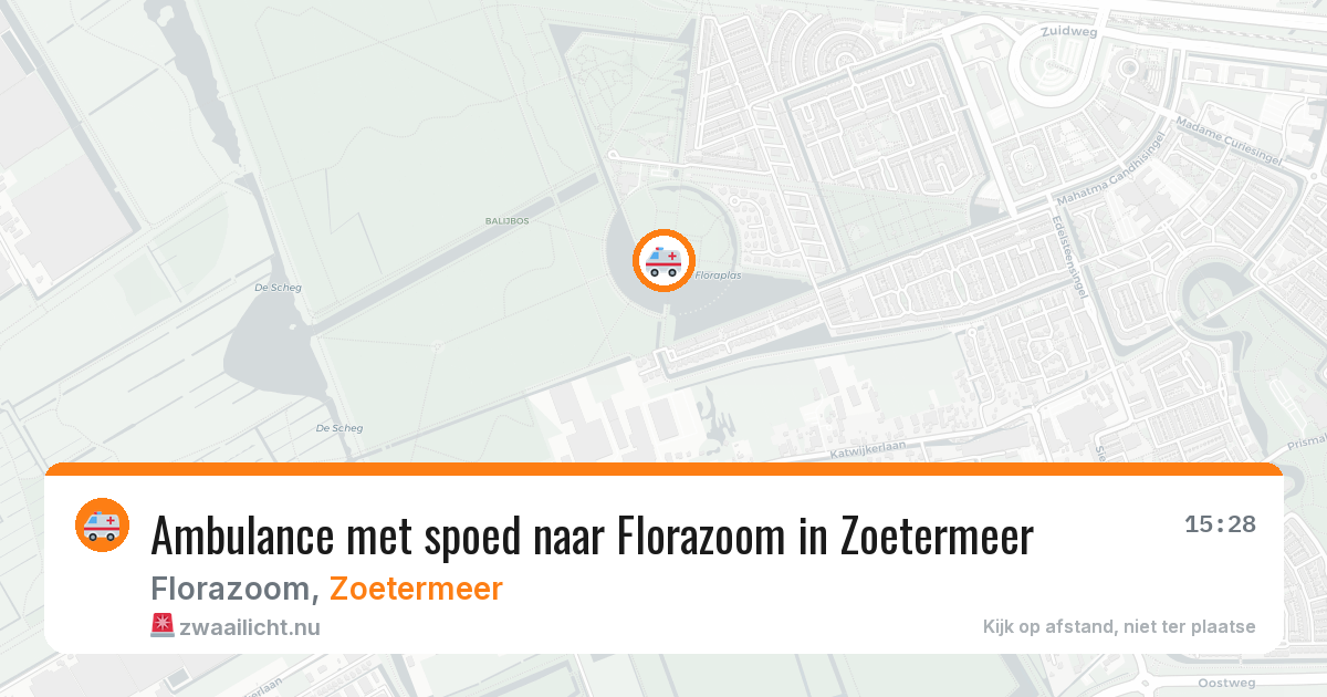 Ambulance met spoed naar Florazoom in Zoetermeer — 23 jul 2026