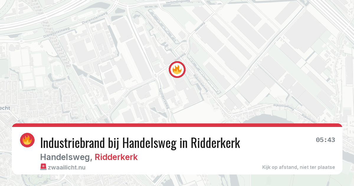 Industriebrand bij Handelsweg in Ridderkerk — 6 jun 2026