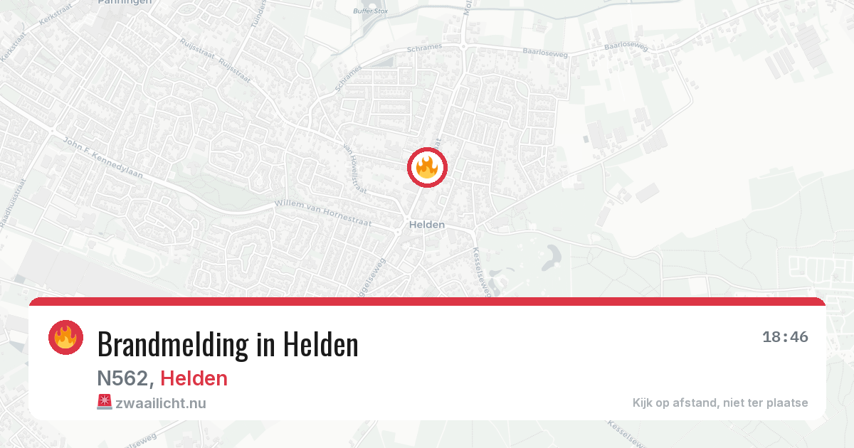 Brandmelding in Helden — 27 jun 2026