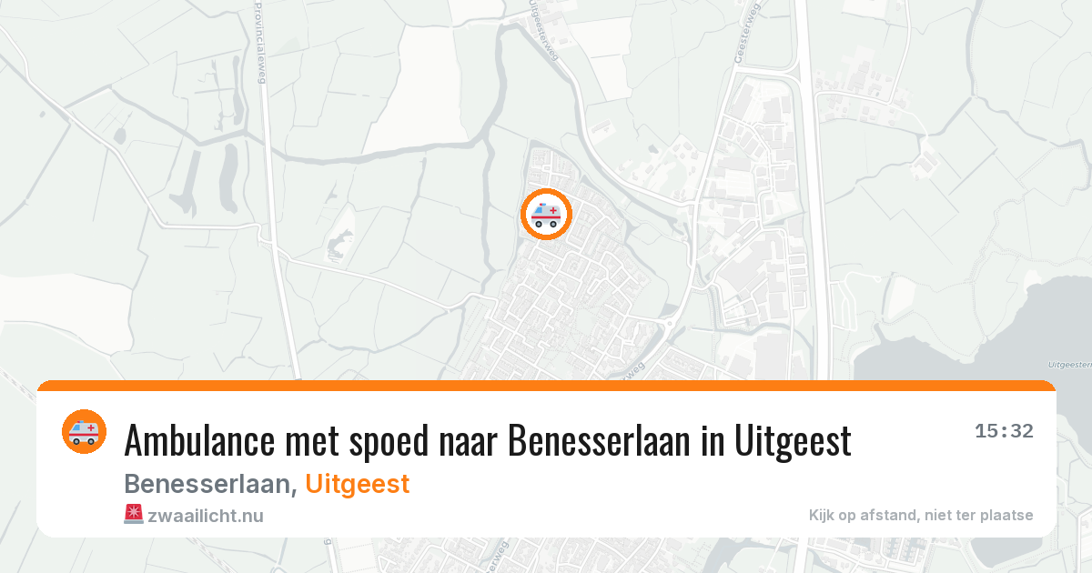 Ambulance met spoed naar Benesserlaan in Uitgeest — 20 jul 2026