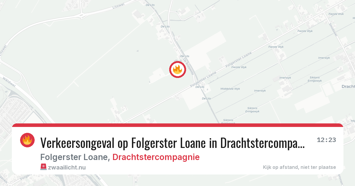 Verkeersongeval op Folgerster Loane in Drachtstercompagnie — 11 jul 2026