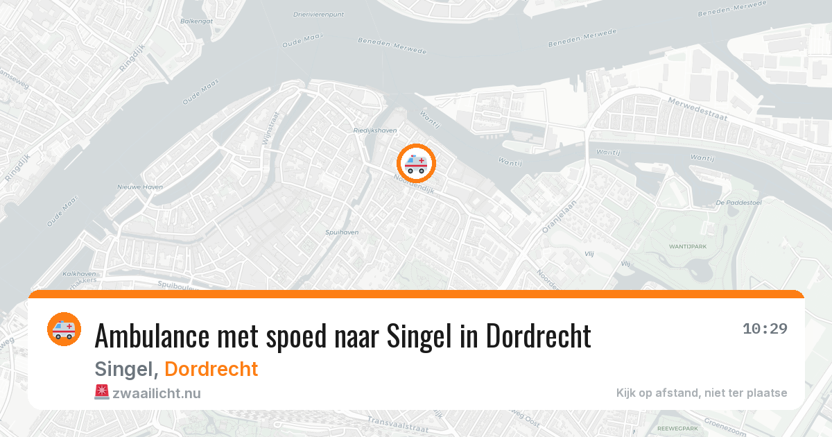 Ambulance met spoed naar Singel in Dordrecht — 14 jul 2026