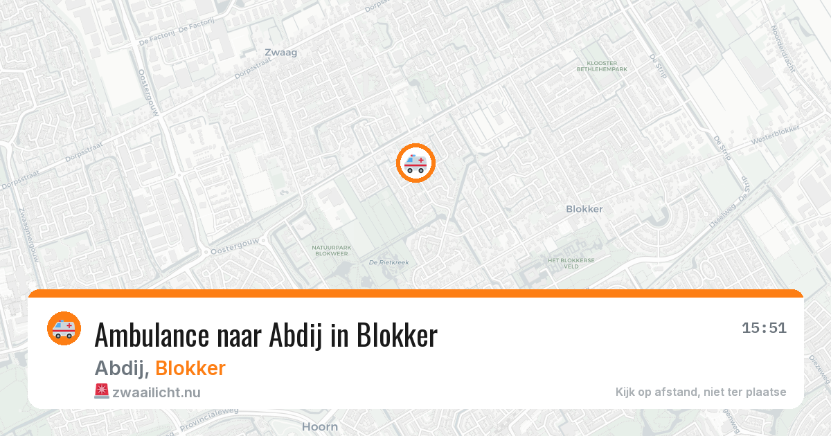 Ambulance naar Abdij in Blokker — 25 mei 2026