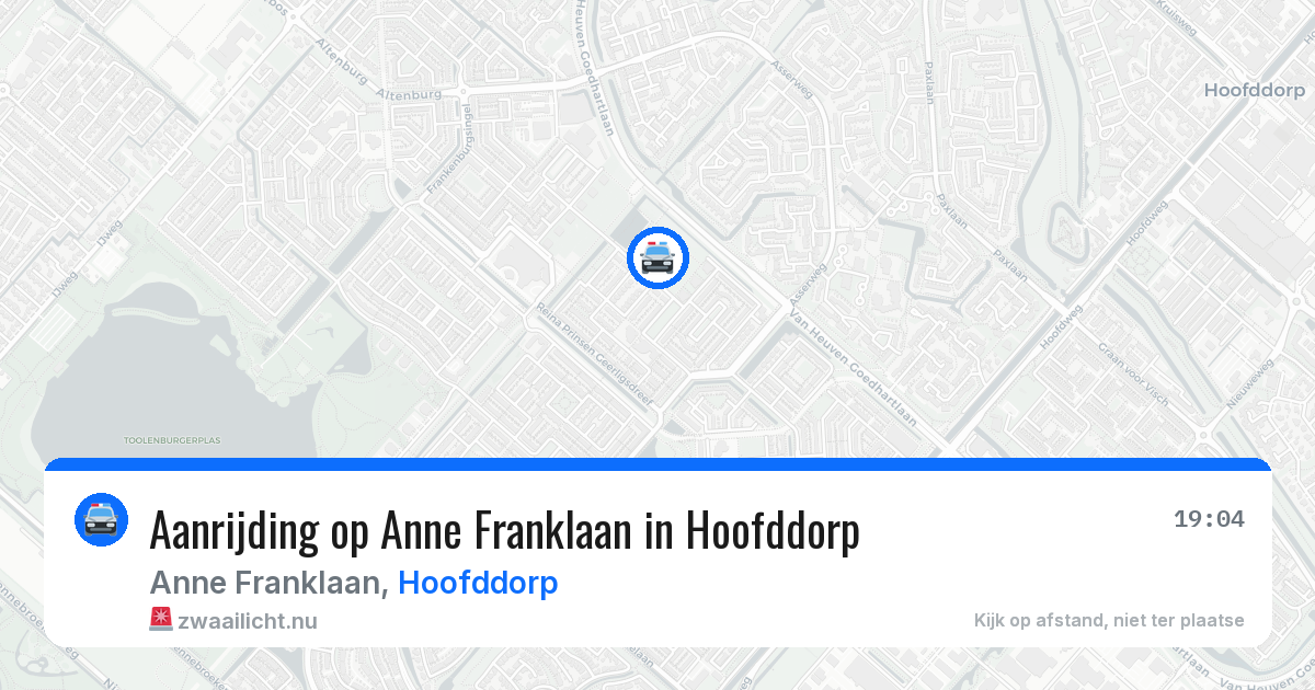 Aanrijding op Anne Franklaan in Hoofddorp — 31 mrt 2026