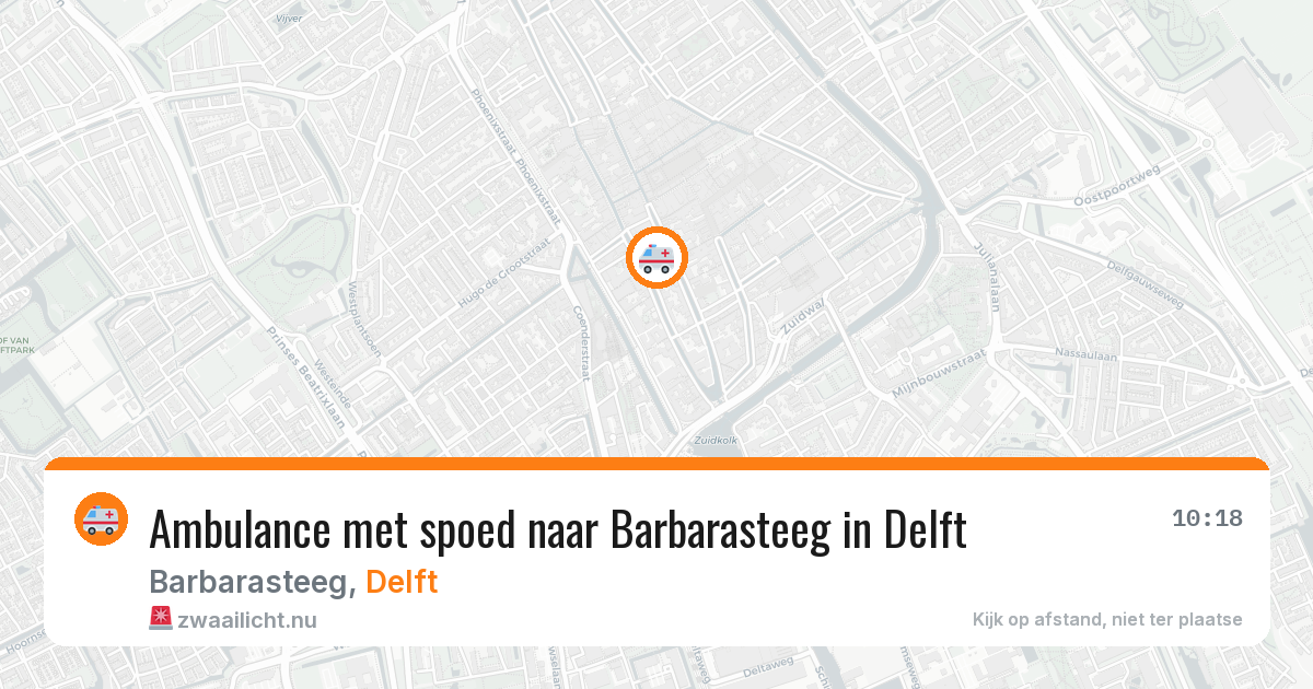 Ambulance met spoed naar Barbarasteeg in Delft — 11 jul 2026