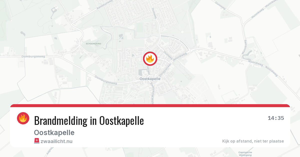 Brandmelding in Oostkapelle — 25 jul 2026