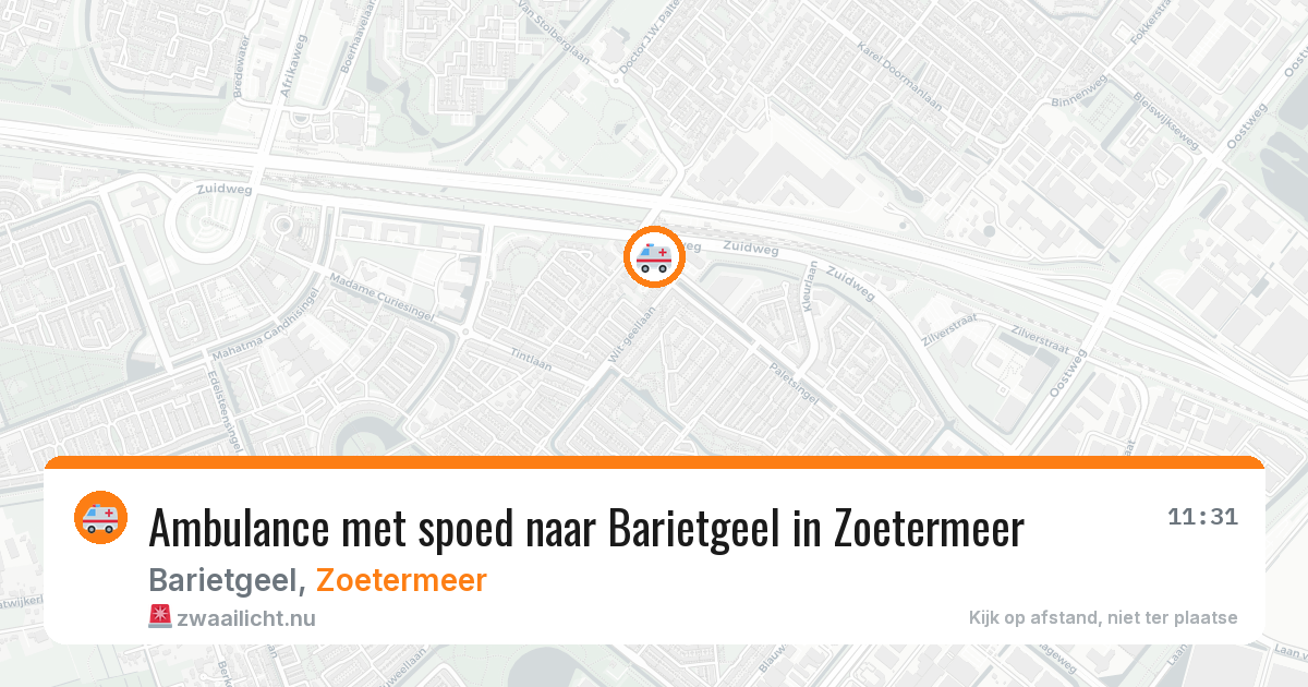 Ambulance met spoed naar Barietgeel in Zoetermeer — 12 feb 2026