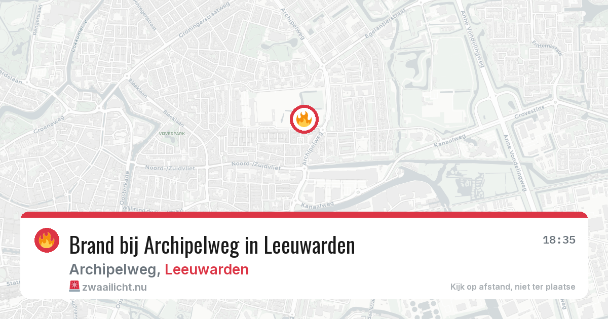 Brand bij Archipelweg in Leeuwarden — 16 apr 2026