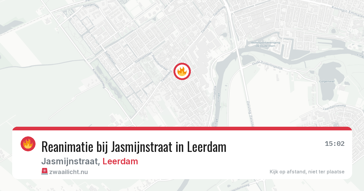 Reanimatie bij Jasmijnstraat in Leerdam — 8 mrt 2026