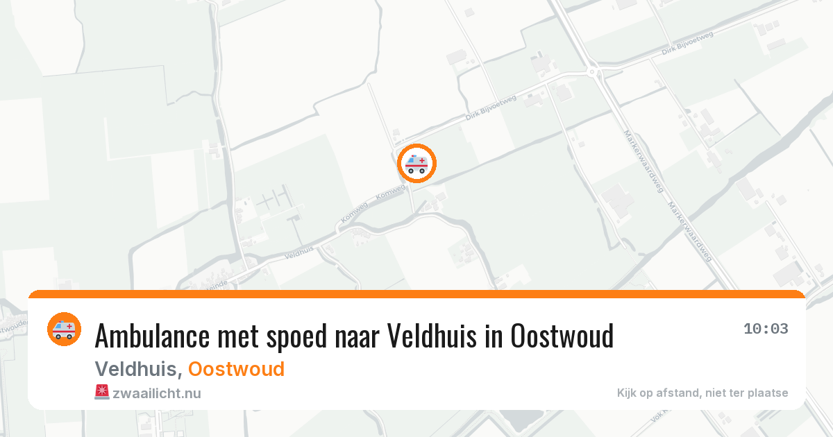 Ambulance met spoed naar Veldhuis in Oostwoud — 26 feb 2026