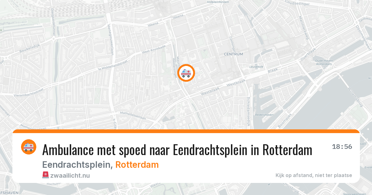 Ambulance met spoed naar Eendrachtsplein in Rotterdam — 17 jul 2026