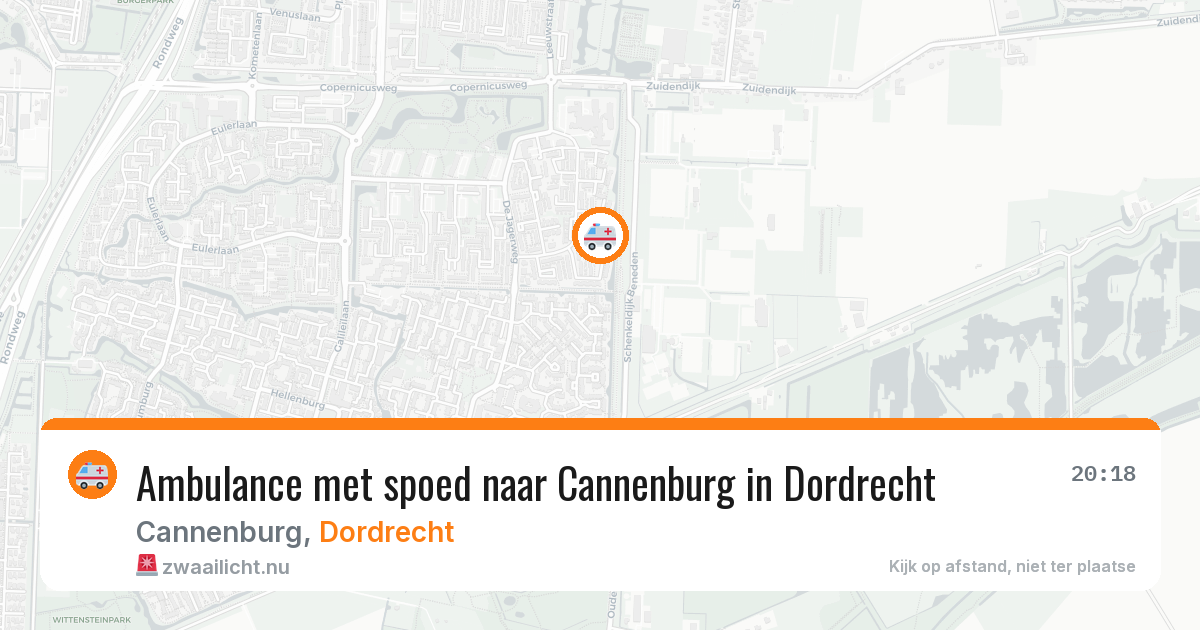 Ambulance met spoed naar Cannenburg in Dordrecht — 26 jul 2026