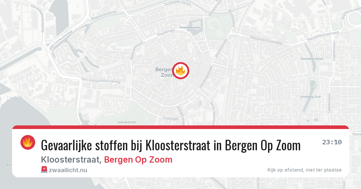 Gevaarlijke stoffen bij Kloosterstraat in Bergen Op Zoom — 7 mrt 2026