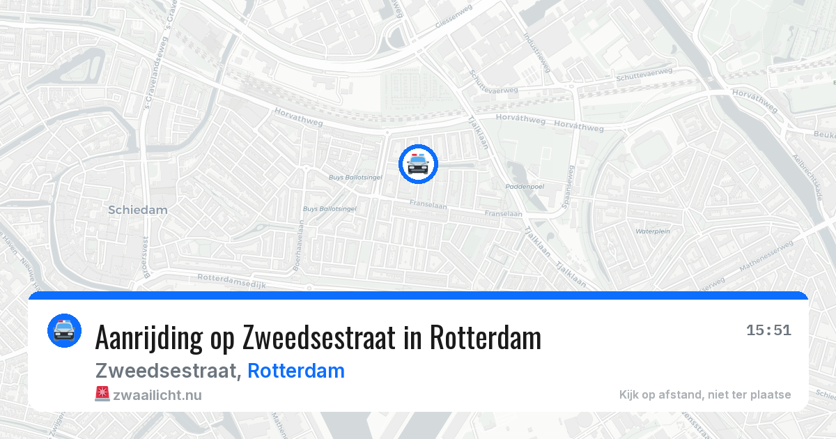 Aanrijding op Zweedsestraat in Rotterdam — 26 jul 2026
