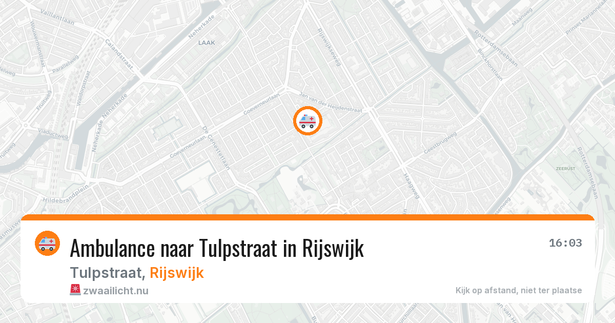 Ambulance naar Tulpstraat in Rijswijk — 10 jul 2026
