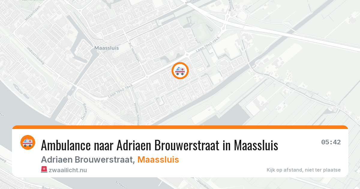 Ambulance naar Adriaen Brouwerstraat in Maassluis — 6 apr 2026