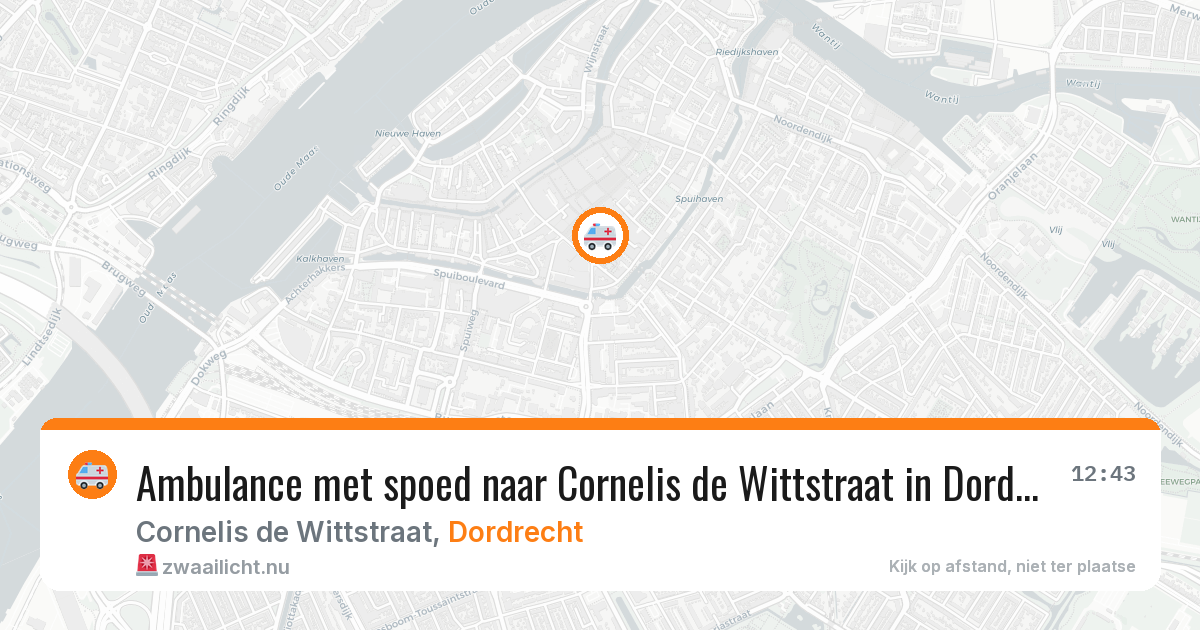 Ambulance met spoed naar Cornelis de Wittstraat in Dordrecht — 20 apr 2026