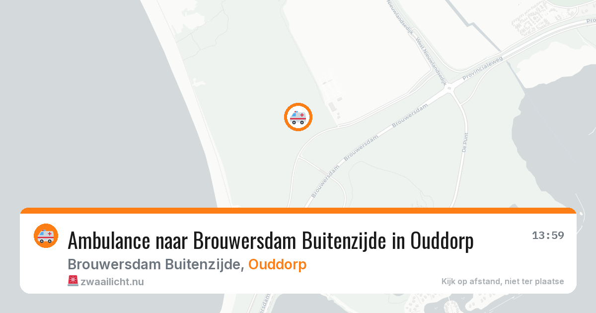 Ambulance naar Brouwersdam Buitenzijde in Ouddorp — 16 jul 2026